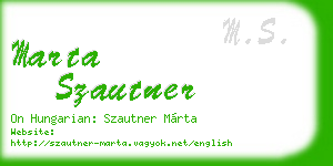 marta szautner business card